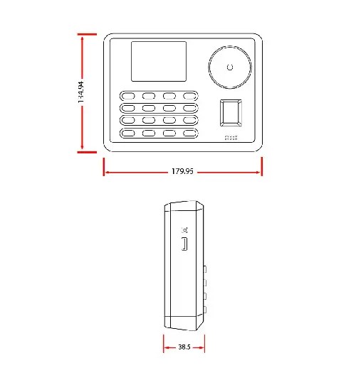 ابعاد دستگاه حضور و غیاب ST-P220